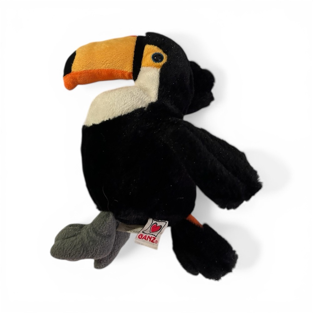 GANZ Webkin Plush Toucan - Black, Orange, Cream